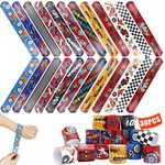 30 PCS Slap Bracelet for Kids Party Bag Fillers, Cool Race Cars Wristbands Fun Boys and Girls Snap Bands Bulk Vinyl Rolls for Birthday Gift Goodie Bag Flavors School Classroom Little Toys