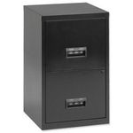 Pierre Henry Filing Cabinet Steel Lockable 2 Drawers A4 Maxi W400xD400xH660mm Black Ref 099001