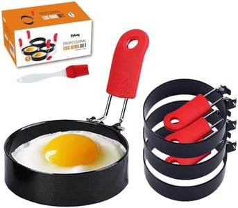 Yubng 4 inch Egg Rings for Frying Eggs,4 Pack Non-Stick Egg Patty Maker, Pancake Mold for Indoor Camping Breakfast Sandwiches Egg Mcmuffins (4 pack, 4inch)