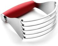 Spring Chef XL Stainless Steel Pastry Cutter Tool for Baking - Heavy Duty Dough Blender - Butter & Dough Cutter Tool with Sharp Blades - Pastry Blender for Easy Mixing - Dishwasher Safe - Red