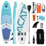 Paddle Boards for Adults, NACATIN Inflatable Stand Up Paddle Board with 10'6" SUP Paddleboard, Adjustable Paddle, Pump, Backpack, Dry Bag, Ideal for All Skill Levels (Blue)