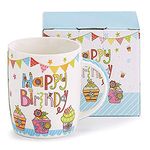 Burton & Burton Happy Birthday Bone China Mug, 1 Count (Pack of 1), Multicolor