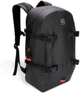 RIVONOVA Airtight Waterproof Backpack 30L, Floating Dry Bag with Resin Zipper, IPX7 Gear Protection Large Capacity for Men, Kayaking, Paddle Boarding, Fishing, Travel, Surfing, Work, Outdoor Black