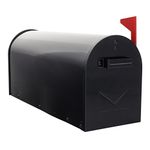 Rottner Mailbox - Black - Including mounting Material - with Mechanical Mail notifier - Intended for Installation on a Stand.