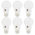 Amazon Basics 60W Equivalent, Dusk to Dawn Sensor, Non-Dimmable, 10,000 Hour Lifetime, A19 LED Light Bulb | Daylight, 6-Pack