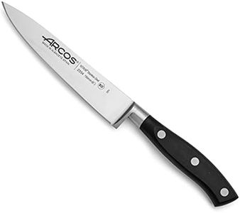 ARCOS Chef Knife 6 Inch Stainless Steel. Multi-use Professional Cooking Knife for Cutting Meat and Vegetables. Ergonomic Polyoxymethylene Handle and 150mm Blade. Series Riviera. Color Black