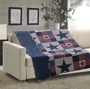 Virah Bella - Quilted Throw Blanket 50"x60" - Lightweight Throw Quilt for Accent, Decor, or Bedding - Farmhouse-Themed Blanket