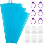 Reusable Piping Bags,6 Silicone Pastry Bags In 3 Size (12"+14"+16"),6 Icing Couplers For Standard Tips,6 Frosting Bag Ties Cake Decorating Supplies For Cupcakes,Cookies,Candy and Cake Decorating