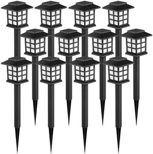 GIGALUMI Solar Outdoor Lights,12 Pack LED Solar Lights Outdoor Waterproof, Solar Walkway Lights Maintain 10 Hours of Lighting for Your Garden, Landscape, Path, Yard, Patio, Driveway