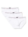 Tommy Hilfiger - Men's Underwear Multipack - Medium Rise - Calvin Klein Briefs 3 Pack - Signature Waistband Elastic - Cotton - White - Size M