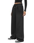 BBO Womens Wide Leg Sweatpants Casual Loose Yoga Y2K Pants Comfy Lounge Joggers Baggy Sweat Pants Jogging Pants Fall Track Pants Black