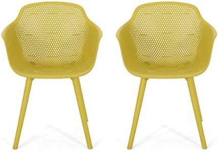 Christopher Knight Home Davina Outdoor Dining Chair (Set of 2), Yellow