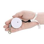 Retractable Dog Leash for Small Dogs Cats up to 11lbs with 6.5ft Anti-Pull Strong Nylon Tape, Hands Free, Mini and Portable Walking Leash with Wrist Strap, One-Hand Brake, White Round