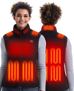 Women’s Heated Fleece Vest with Battery Included,Lightweight Electric Vest