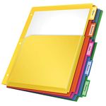 Oxford Expanding Plastic Binder Dividers, Works with 3 Ring Binder, Flexible Front Pockets Expand, 5 Tab, Durable Plastic, Insertable Multicolor Tabs, Letter Size, 3 Sets (89604)