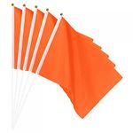 sourcing map Orange Flag Stick Hand Held Small Mini DIY Flag Banner 11.8 Inch x 7.8 Inch Rectangle for Festival Events Party Decoration Pack of 12