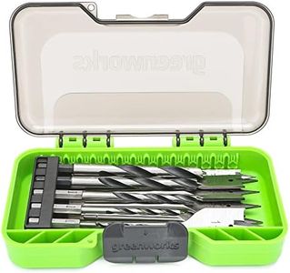 Greenworks 11 Pcs Wood Drilling Set for Woodworking, Plywood, Particle board, Fiberboard (Including Hex Shank Spade Bits & Brad Point Drill Bits)