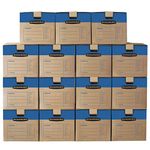 Bankers Box Medium Prime Moving Box 15 Pack, Reinforced Handles, Tape-Free Assembly, Attached Lid, 18-in x 15-in x 14-in (0062805)