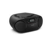Philips TAZ2200 Portable CD & Cassette Soundmachine with FM Radio, Bluetooth 6.0, USB Playback, Audio‑In, Dynamic Bass Boost, 6W Stereo Speakers, AC/Battery Powered, Carry Handle - Silver