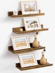 ANTICO WOODENIA Sheesham Wood Floating Wall Shelf| Wall Mount| Wall Rack| Wall Bracket| Wall Cabinet| Floating Wall Shelves (Ledge Shelf (16 inches), Set of 4)