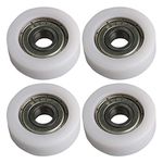 BQLZR 30MM OD 608ZZ Bearing Flat Groove Ball Bearing Guide Pulley Wheels Roller 93KG Load Bearing Furniture Pulley Pack of 4