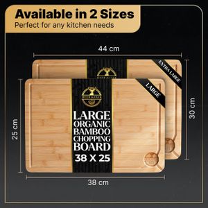 Deer & Oak XL Bamboo Cutting Board – Extra Large Chopping Surface