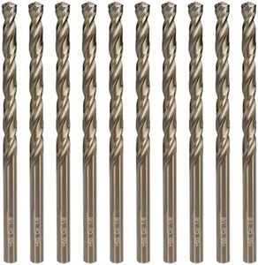 COMOWARE 3/16" Cobalt Drill Bit Set - Jobber Length and Straight Shank Twist Drill Bit, M35 HSS Drill Bits for Hard Metal, Stainless Steel and Iron (10pcs)