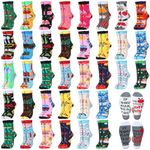 Jeyiour 24 Pair Funny Teacher Crew Socks Teacher Appreciation Socks Novelty Socks for Women Graduation Gift, Scissor, One Size