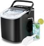 PALINTH Ice Maker Machine Countertop, 2 Sizes of Bullet Ice Machine, Self-Cleaning Ice Cube Maker with Portable Handle, 9 Ice Cubes in 6-8 Mins Ice Machines for Home/Kitchen/Office/Bar (Black)