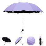 DREAM CORPORATE WORLD Magic Umbrella Changing Secret Blossoms Occur with Water Magic Print 3 Fold Umbrella For Women Men And Children Umbrella Flower Print Sun And Rain (purple)