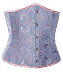 Alivila.Y Fashion Corset Womens Brocade Underbust Boned Corsets Bustier Waist Trainer, Blue, 5X-Large