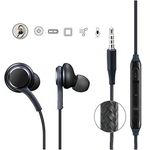 AK-G In-Ear Headphones Earphones for LG V60 ThinQ 5G Earphone Original Like Wired Stereo Deep Bass Head Hands-free Headset Earbud With Built in-line Mic, Call Answer/End Button, Music 3.5mm Aux Audio Jack (X|H1, Black)