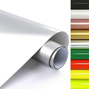 FOSER Rouleau Flex Thermocollant pour Tissu, 30 cm x 3 m, vinyle, transfert thermique, à repasser, pour t-shirts, tissus (Argenté)