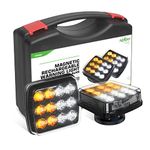 Agrieyes 8 Modes Magnetic Strobe Lights for Vehicles Rechargeable, Wireless Flashing Light 12V, LED Warning Light Surface Mount, Emergency Hazard Lights for Trucks Tractor Trailer