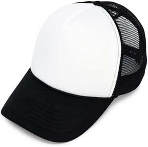 DALIX Two Tone Summer Mesh Cap in Black and White Trucker Hat