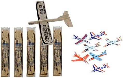 Balsa Wood and Styrofoam Airplane Toys Set - 6 Balsa Glider Kits and 6 Foam Model Toy Airplane Kits | 12 Total Planes | Classic Toys Perfect for Party Favors, Parties, BBQ's