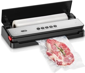 Bonsenkitchen Vacuum Sealer, Multi-Functional Vacuum Sealer Machine, Globefish Technology for High-Speed Continuous Working, Food Vacuum Sealer with Vacuum Bags & Roll Bag
