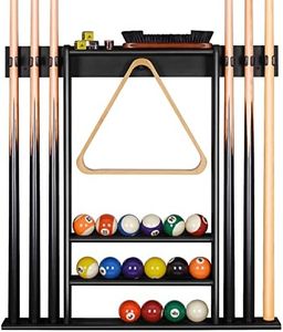 Pool Cue Rack, Pool Stick Holder Wall Mount, 6 Pool Billiard Stick + Ball Set Wall Cue Rack, Made of Solid Pine Wood, Pool Table Accessories for Billiard Room or Club (Cue Rack Only)