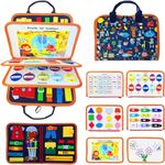 Busy Board Toddler Travel Toys, Quiet Book, Sensory Toys for Toddlers 2 3 4, Montessori Toys for Toddler Activities Board, Educational Toys for 2 Year Old Girls Boys Gift