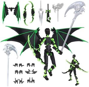 TOGETDREAM T13 Action Figure, Figura d'azione T13 con 6 armi e 6 mani Stampa 3D di Figure Mobili Multi-Snodate Multi-Snodate Lucky 13 Action Figure di Robot per Decorazione Desktop/Regalo