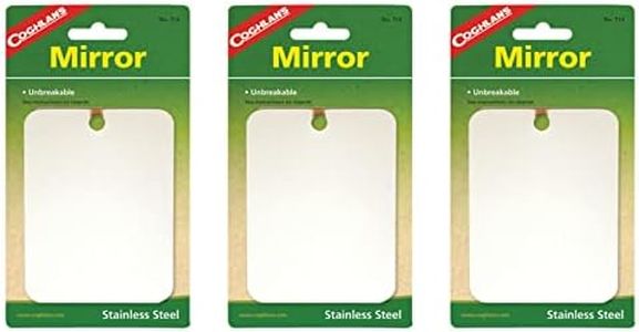 Coghlan's Stainless Steel Mirror Unbreakable Compact Survival Camping (3-Pack)