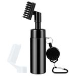 PUFEUOO Golf Club Brush, Golf Club Cleaner Brush with Water Spray Bottle & Retractable Cord, Golf Club Groove Cleaning Brush with Hook Golf Accessories Golf Gift For Men (Black)
