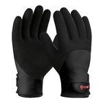 KAYGO Waterproof Thermal Work Gloves, Full Hand Latex Coated, Insulated Liner for Freezer Cold Weather Fishing Winter Outdoor Work, KG140 (Full Black, X-Large)