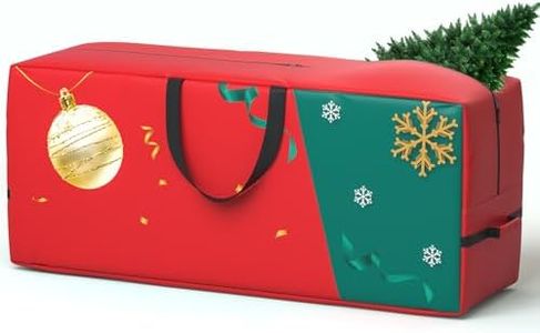 【New Upgrade】Christmas Tree Storage Bag - 7.5 ft Heavy Duty 600D Polyester Oxford with Wide Opening, Reinforced Handles, and Dual Zippers - Extra Large Storage Container for Trees and Decorations