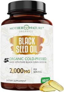 Organic Black Seed Oil 2000mg - 60 Softgel Capsules (Non-GMO) Premium Cold-Pressed Nigella Sativa - Black Cumin Seed Oil with Omega 3, 6, 9 - Darkest, Highest TQ Content…
