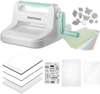 CraftGenes Die Cutting Machine, Manual Embossing Machine 6'' Opening Size for Cardmaking, Scrapbooking, and DIY Crafts – Complete Set with A5 Die Cuts, Embossing Folders, and Plates