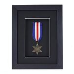 3d Deep Box Frame To Display War/Military/Sports Medals Black White Grey Oak-1 Medal-Black Frame With Black Mount