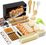 liamasum Sushi Making Kit Sushi Maker Set, 24 in 1 Sushi Roller Kit for Beginners/Pros Sushi Makers with Bamboo Sushi Mats, Sushi Bazooka, Onigiri Mold, Rice Paddle, Sushi Knife & More