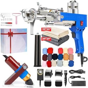 Rug Tufting Gun with Carpet Trimmer Kit - Rug-Tuft-Gun-with-Tufting-Shears, 2 in 1 Cut & Loop Pile Carpet Gun and Carpet Carving Clippers, Rug Maker Machine Starter Kit Beginners （All Blue）