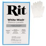 All Purpose Concentrated Rit Dye Powder Single Pack with Plastic Gloves for Clothing, Décor, and Crafts – Whitewash